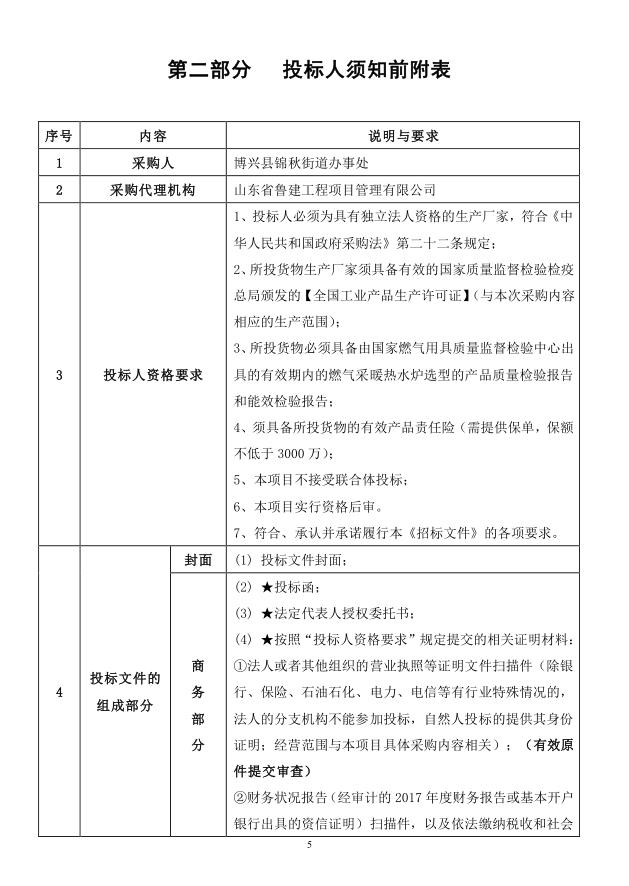 2018年度博兴县锦秋街道办事处冬季清洁取暖煤改汽项目(壁挂炉)